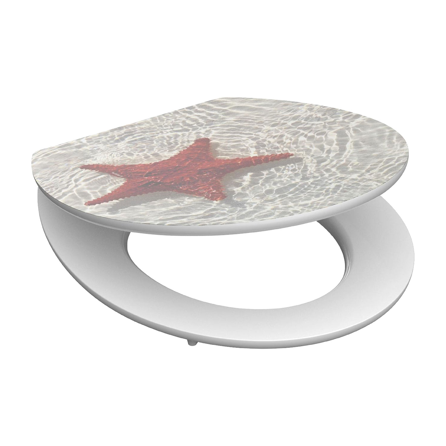 Eisl Sanitär WC prkénko MDF Soft Close Red Starfish High Gloss 80541 - Obrázek 2