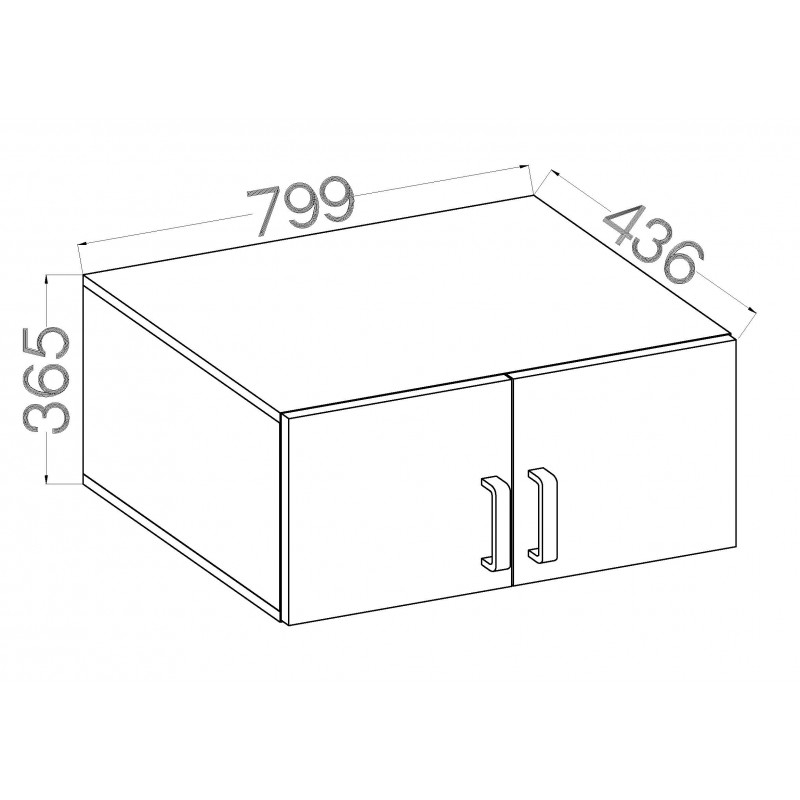 Falco Nádstavec na skříň Matylda 112 sv.šedá/dub artisan - Obrázek 2