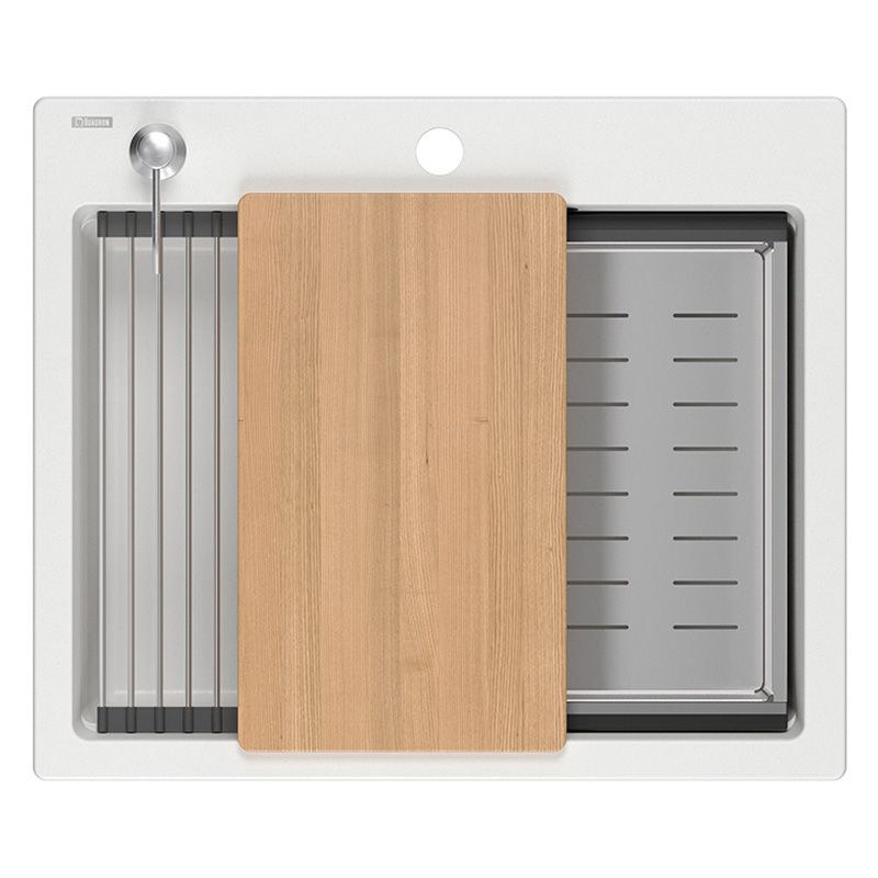 Granitový dřez REA KURT 110 WORKSTATION bílý - Obrázek 2