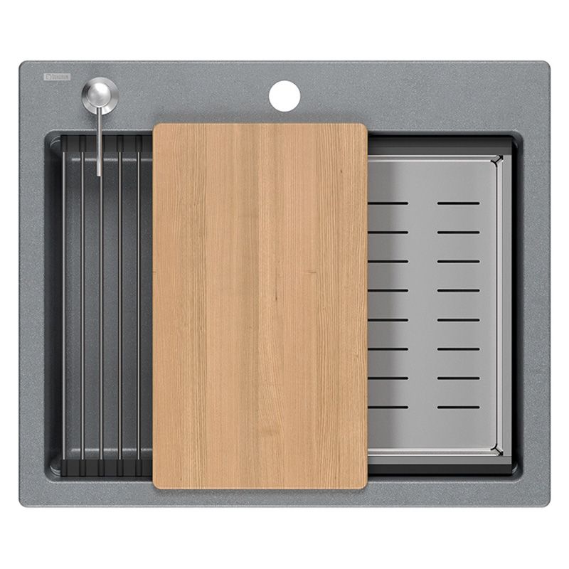 Granitový dřez REA KURT 110 WORKSTATION šedý metalic - Obrázek 2