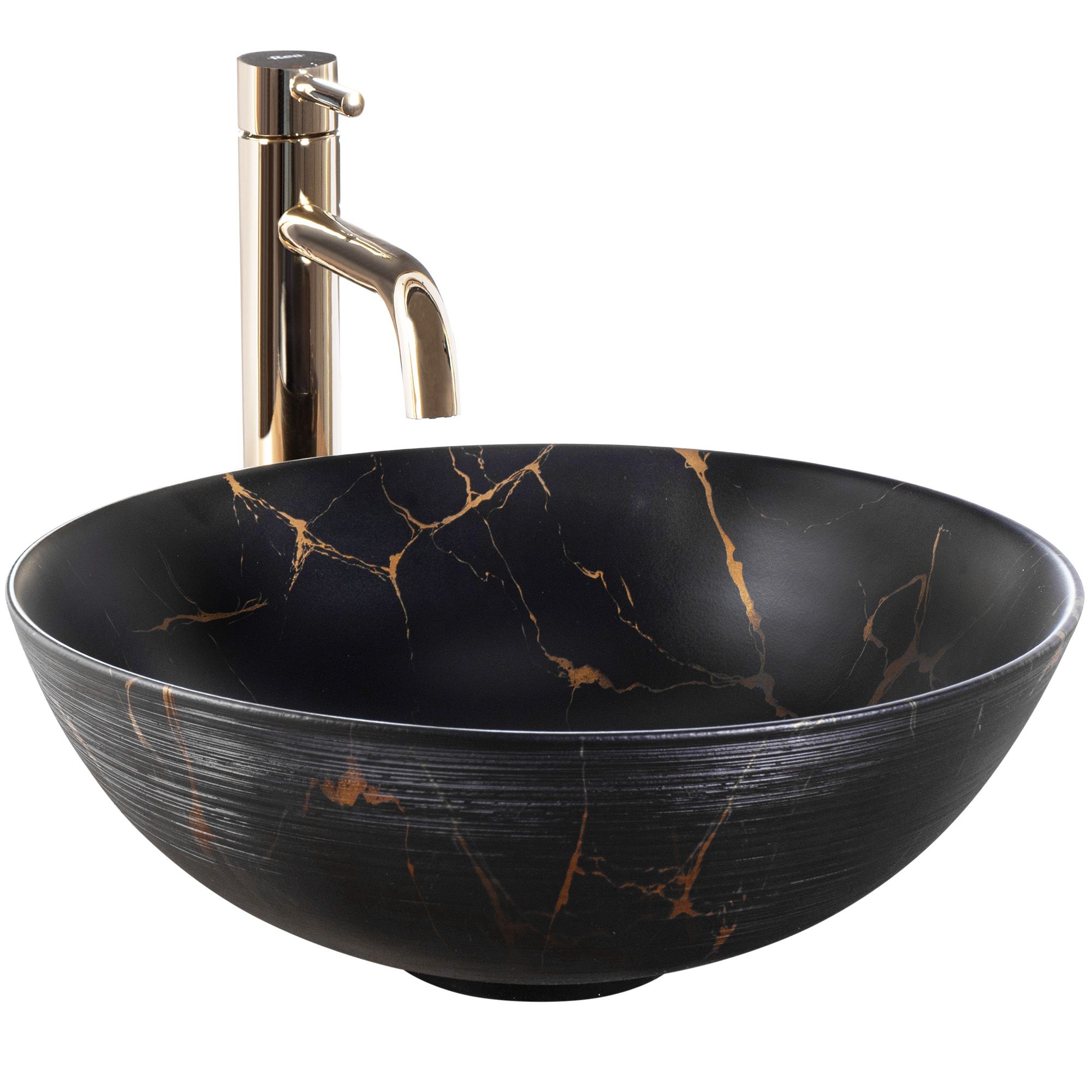Keramické umyvadlo na desku REA STELLA BLACK MARBLE BRUSH 35