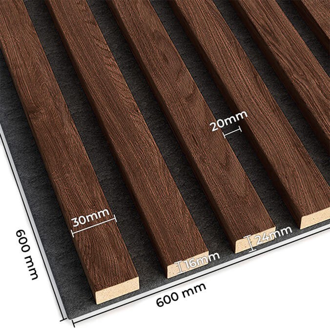 Lameo Akustický panel 3D na filcu - ořech 60x60cm - Obrázek 2