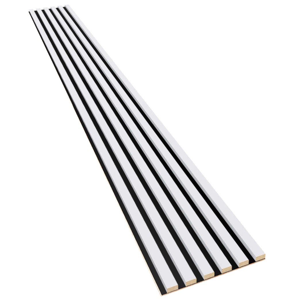 Lameo Dřevěné lamely na černé HDF desce - bílý 30x275cm - Obrázek 2