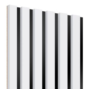 Lameo Dřevěné lamely na černé HDF desce - bílý 30x275cm