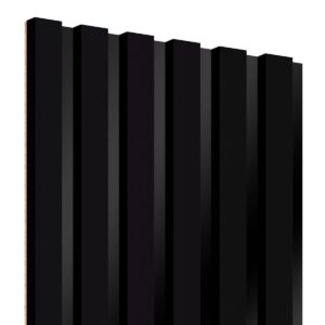 Lameo Dřevěné lamely na černé HDF desce - černý mat 30x275cm