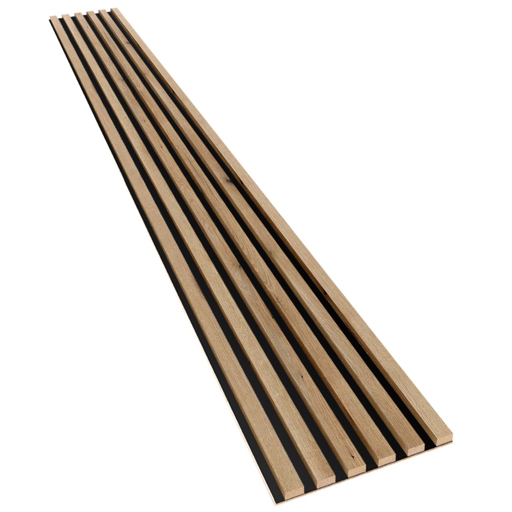 Lameo Dřevěné lamely na černé HDF desce - dub artisan 30x275cm - Obrázek 2