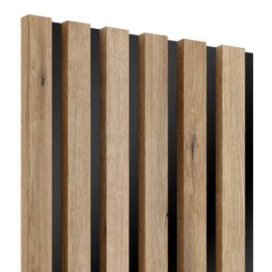 Lameo Dřevěné lamely na černé HDF desce - dub artisan 30x275cm