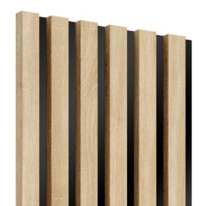 Lameo Dřevěné lamely na černé HDF desce - dub sonoma 30x275cm