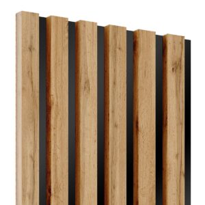 Lameo Dřevěné lamely na černé HDF desce - dub wotan 30x275cm