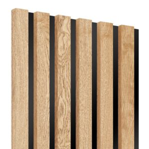 Lameo Dřevěné lamely na černé HDF desce - dýhovaný dub 30x270cm