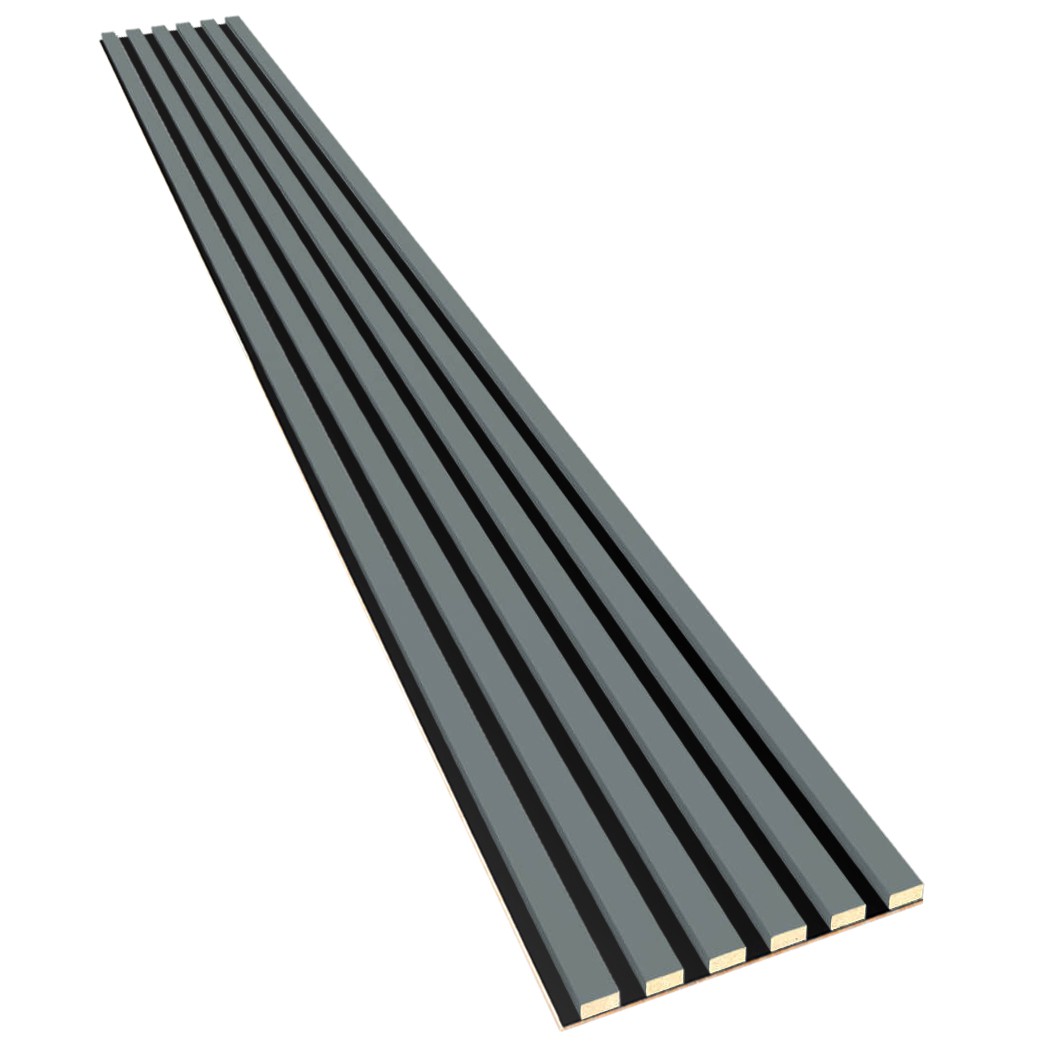 Lameo Dřevěné lamely na černé HDF desce - khaki 30x275cm - Obrázek 2