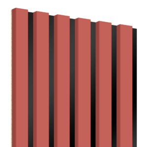 Lameo Dřevěné lamely na černé HDF desce - korálový 30x275cm