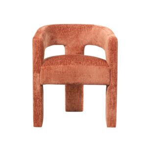 LivinHill Designové čalouněné jídelní křeslo Leith cihlové