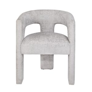 LivinHill Designové čalouněné jídelní křeslo Leith stříbrnošedé