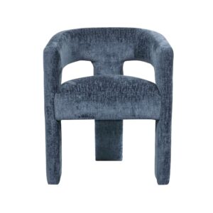 LivinHill Designové čalouněné jídelní křeslo Leith tmavě modré