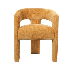 LivinHill Designové čalouněné jídelní křeslo Leith zlatooranžové