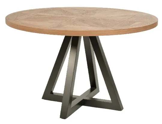 LivinHill Jídelní stůl Indus 125 cm z masivu dub přírodní/grafit - Obrázek 2