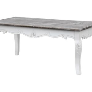 LivinHill Konferenční stolek Rimini 120 cm z masivu bílý/tmavě hnědý