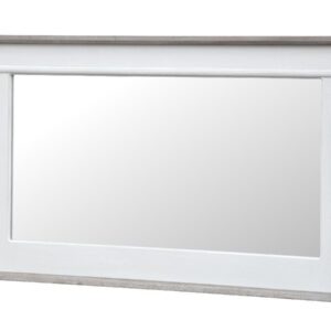 LivinHill Nástěnné zrcadlo Rimini 100 cm z masivu bílé/hnědé