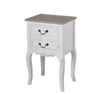 LivinHill Noční stolek Rimini 41 cm z masivu bílý/tmavě hnědý