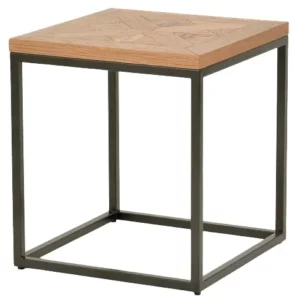 LivinHill Odkládací stolek Indus 45 cm z masivu dub přírodní/grafit