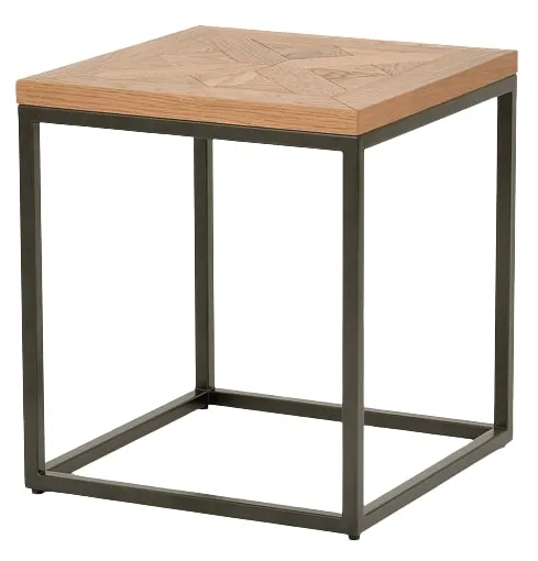 LivinHill Odkládací stolek Indus 45 cm z masivu dub přírodní/grafit