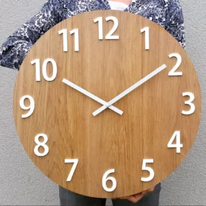 ModernClock Dřevěné nástěnné hodiny Amadeus 49 cm hnědé/bílé