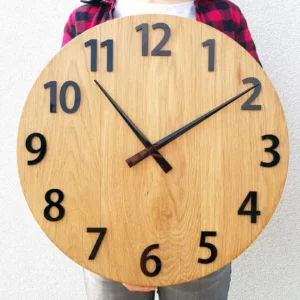 ModernClock Dřevěné nástěnné hodiny Amadeus 50 cm černé/hnědé