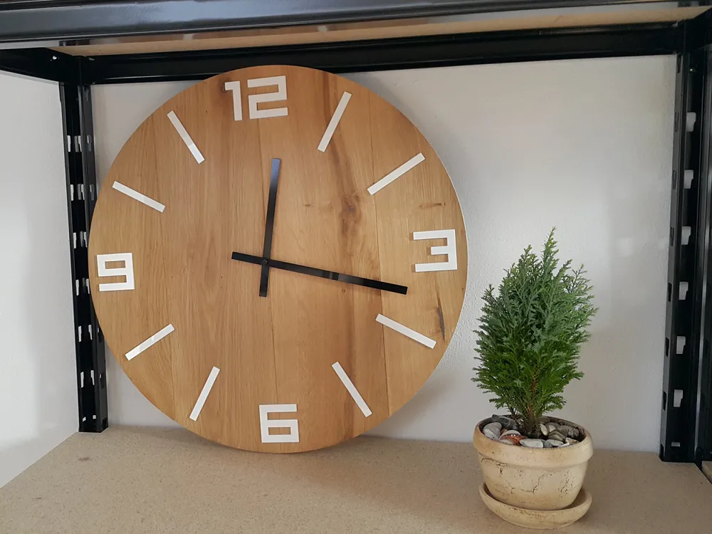 ModernClock Dřevěné nástěnné hodiny Arabic 50 cm hnědé/bílé - Obrázek 2