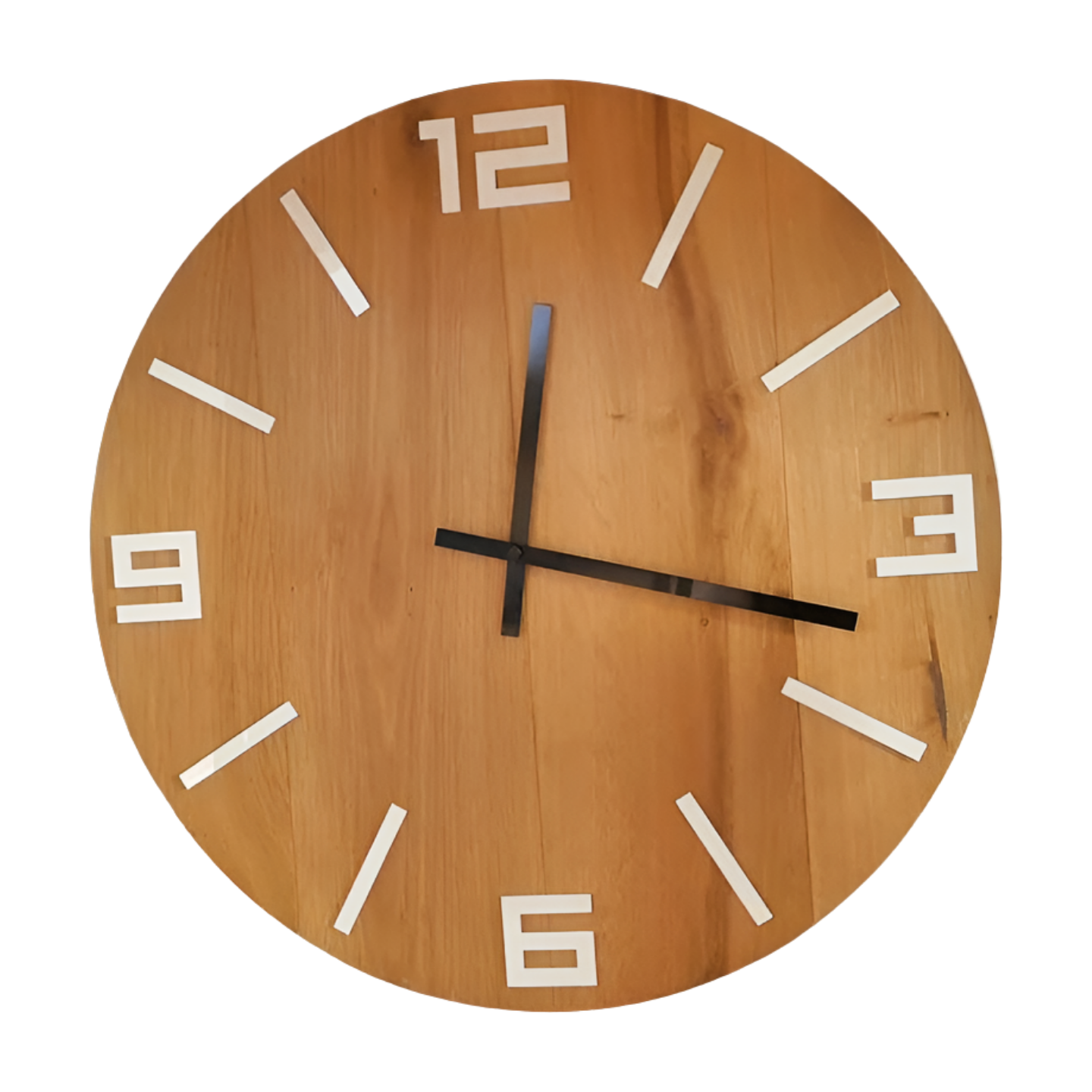 ModernClock Dřevěné nástěnné hodiny Arabic 50 cm hnědé/bílé