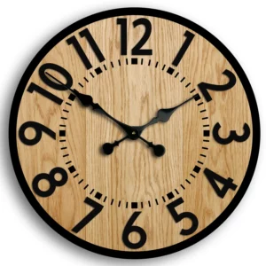 ModernClock Dřevěné nástěnné hodiny Berlin 49 cm černé/hnědé