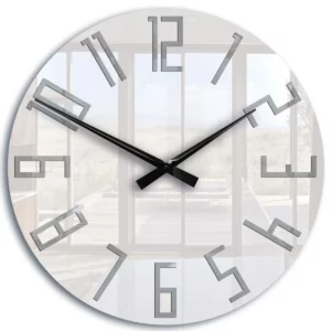 ModernClock Nástěnné hodiny Slim 59 cm bílé/šedé