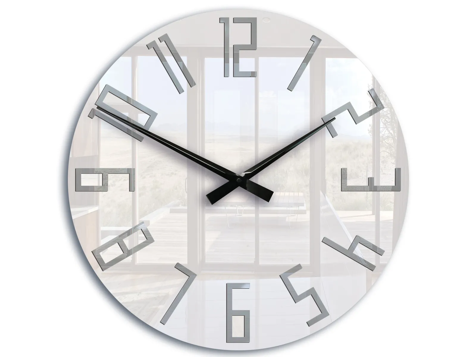 ModernClock Nástěnné hodiny Slim 59 cm bílé/šedé