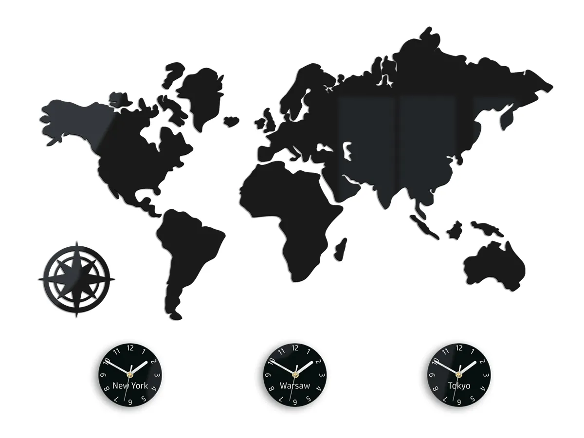 ModernClock Nástěnné samolepící hodiny Swiet 100x56 cm černé