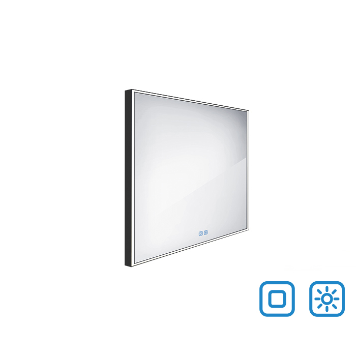 Nimco Černé LED zrcadlo 600x600 se dvěma dotykovými senzory - ZPC 13066VX-90 - Obrázek 2