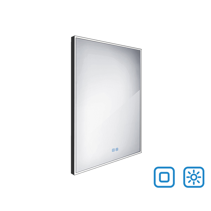 Nimco Černé LED zrcadlo 600x800 se dvěma dotykovými senzory - ZPC 13002VX-90 - Obrázek 2