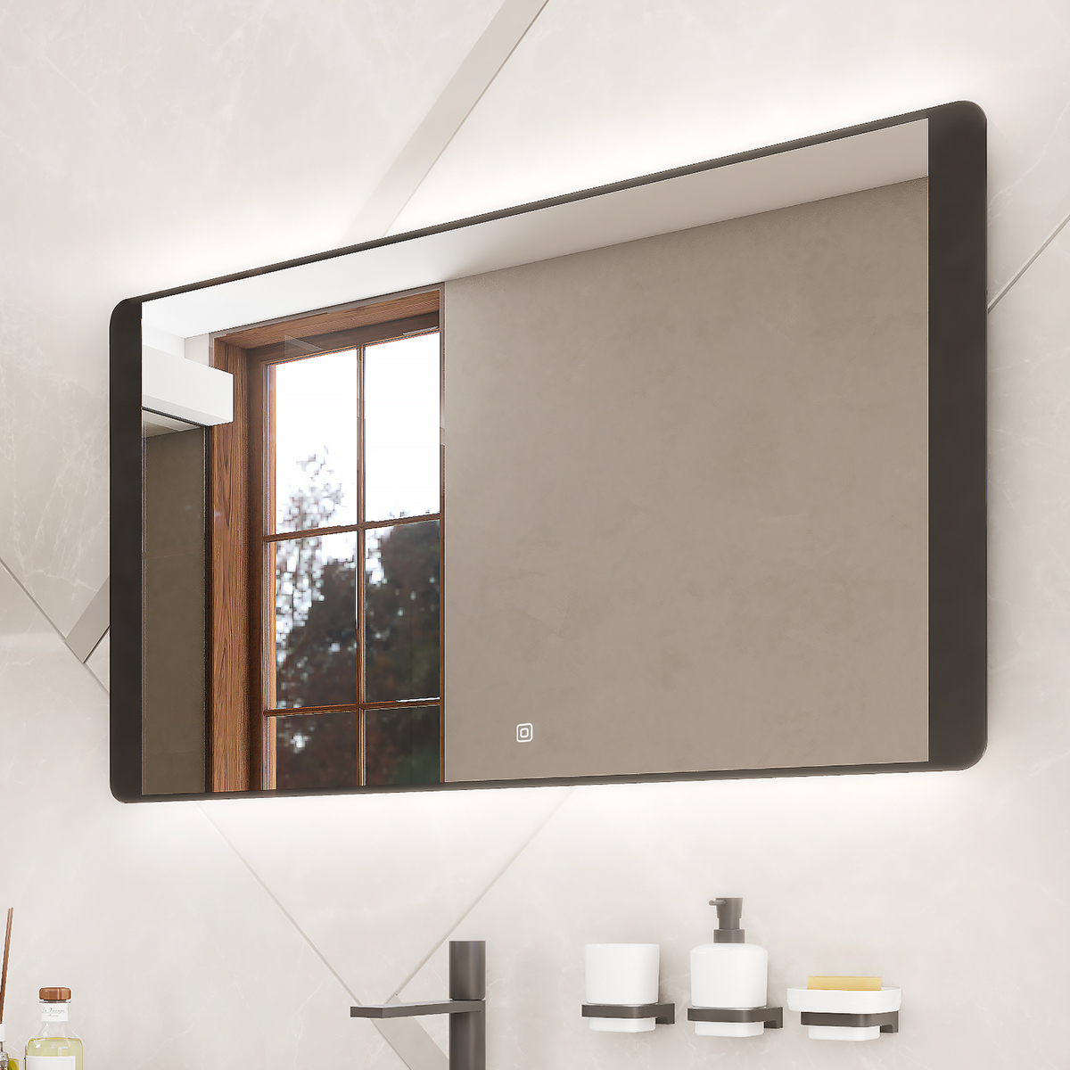 Nimco Černé LED zrcadlo 800x600 s dotykovým senzorem - ZPC 42003V-90