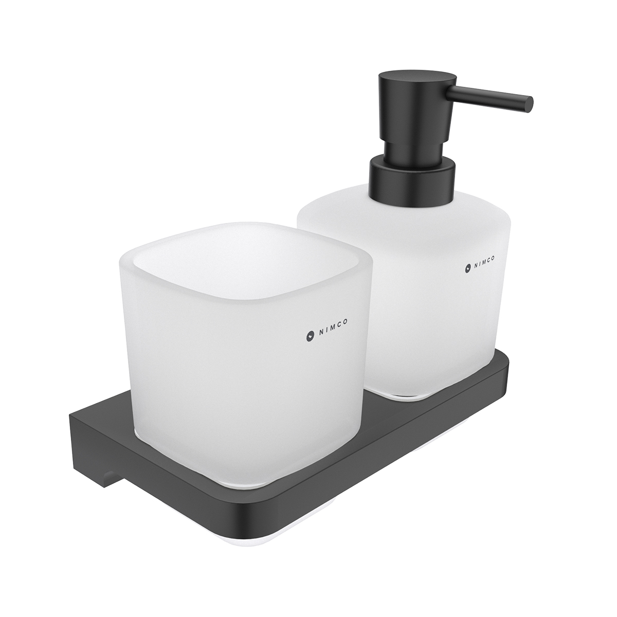 Nimco Dávkovač s pohárkem na kartáčky MAYA černá - MAC 2905831C-T-90