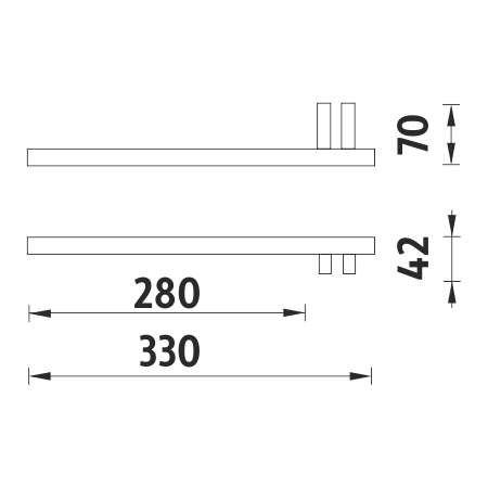 Nimco Držák na ručníky levý do nábytku KEIRA - KE 22060AL-26 - Obrázek 2
