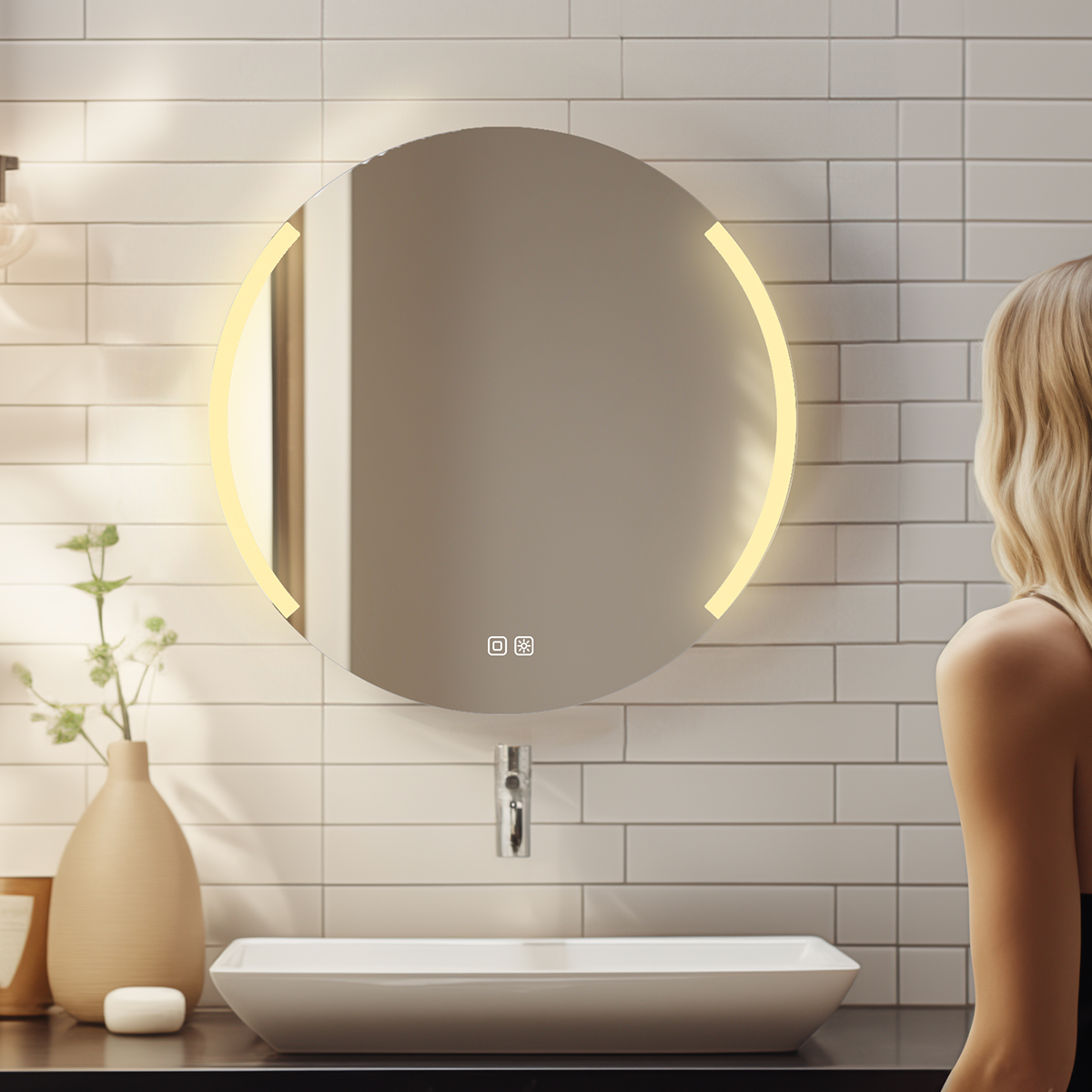 Nimco Kulaté LED zrcadlo pr. 600 se dvěma dotykovými senzory - ZP 16000RVX