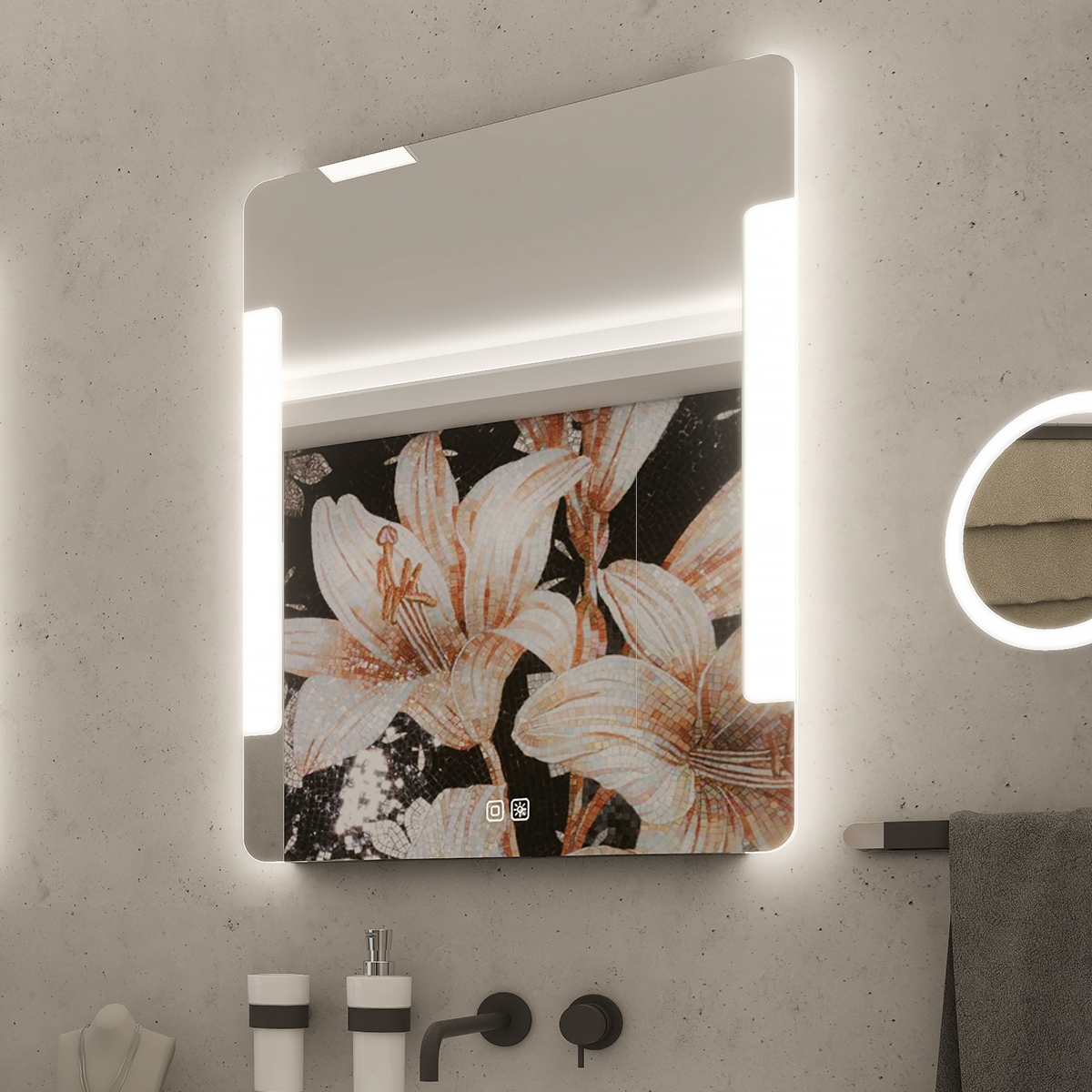 Nimco LED zrcadlo 600x800 se dvěma dotykovými senzory - ZP 18002VX