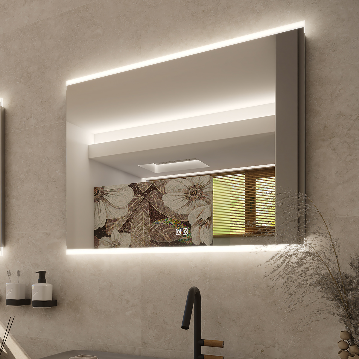 Nimco LED zrcadlo 800x700 se dvěma dotykovými senzory - ZP 12003VX