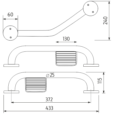Nimco Madlo lomené s mýdelníkem 433x25 mm - BM 7035LZ-18 - Obrázek 2