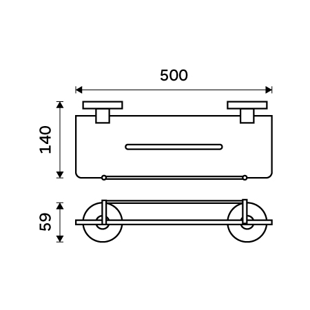 50 cm s ohrádkou IXI UNIX ČERNÁ - UNC X450-X-90