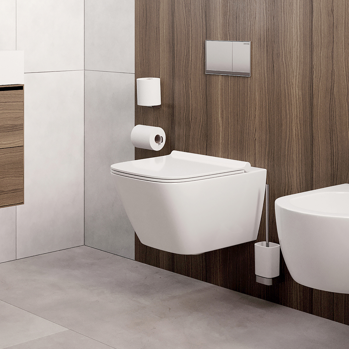 Nimco WC štětka s hranatou rukojetí NIKAU - NK 30094KN-HR-26 - Obrázek 2