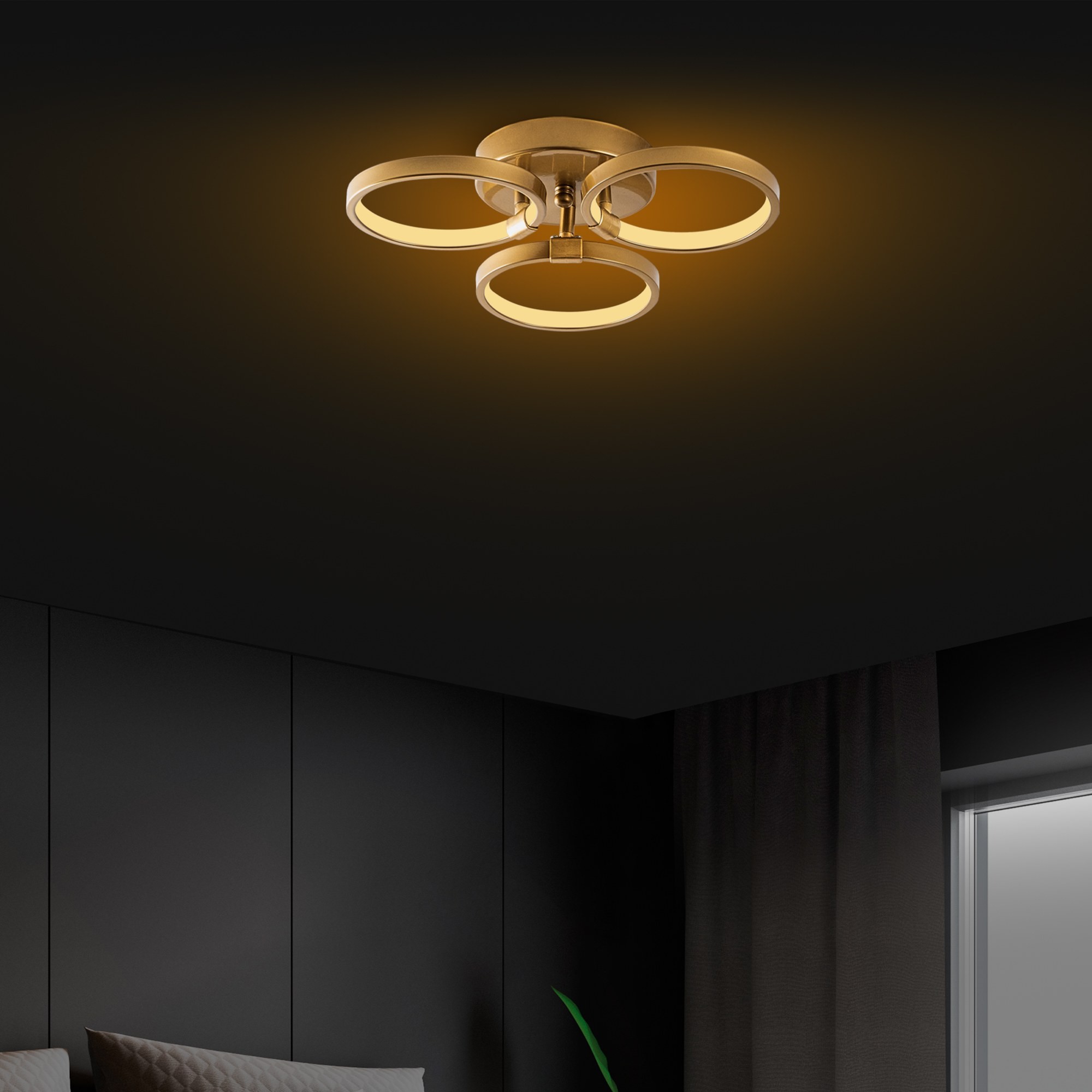 Opviq Stropní LED svítidlo Halka zlaté - Obrázek 2