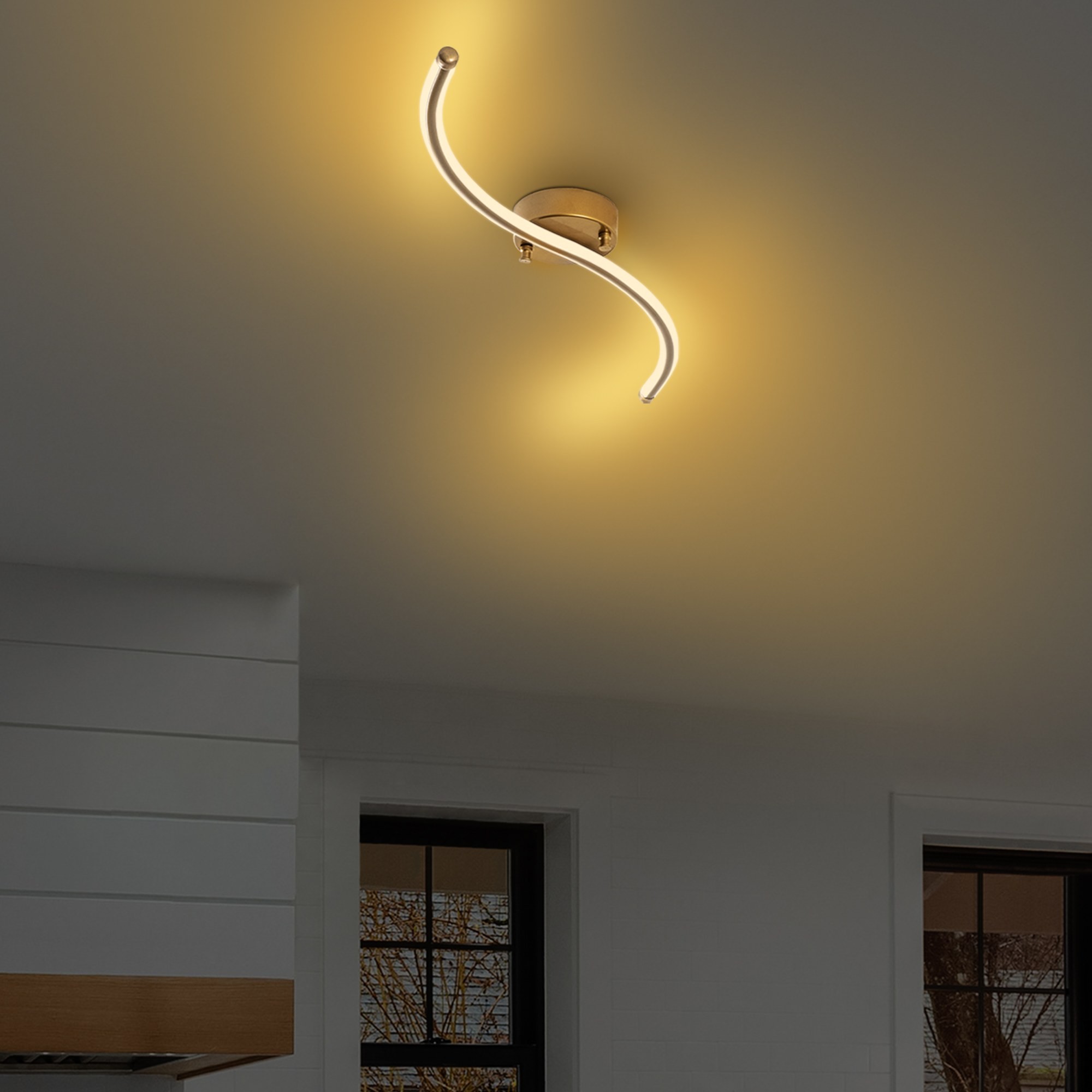 Opviq Stropní LED svítidlo Yilan zlaté - Obrázek 2