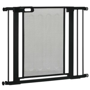 PAWHUT Zábrana pro psy do dveří s brankou 75-103 x 76 cm černá