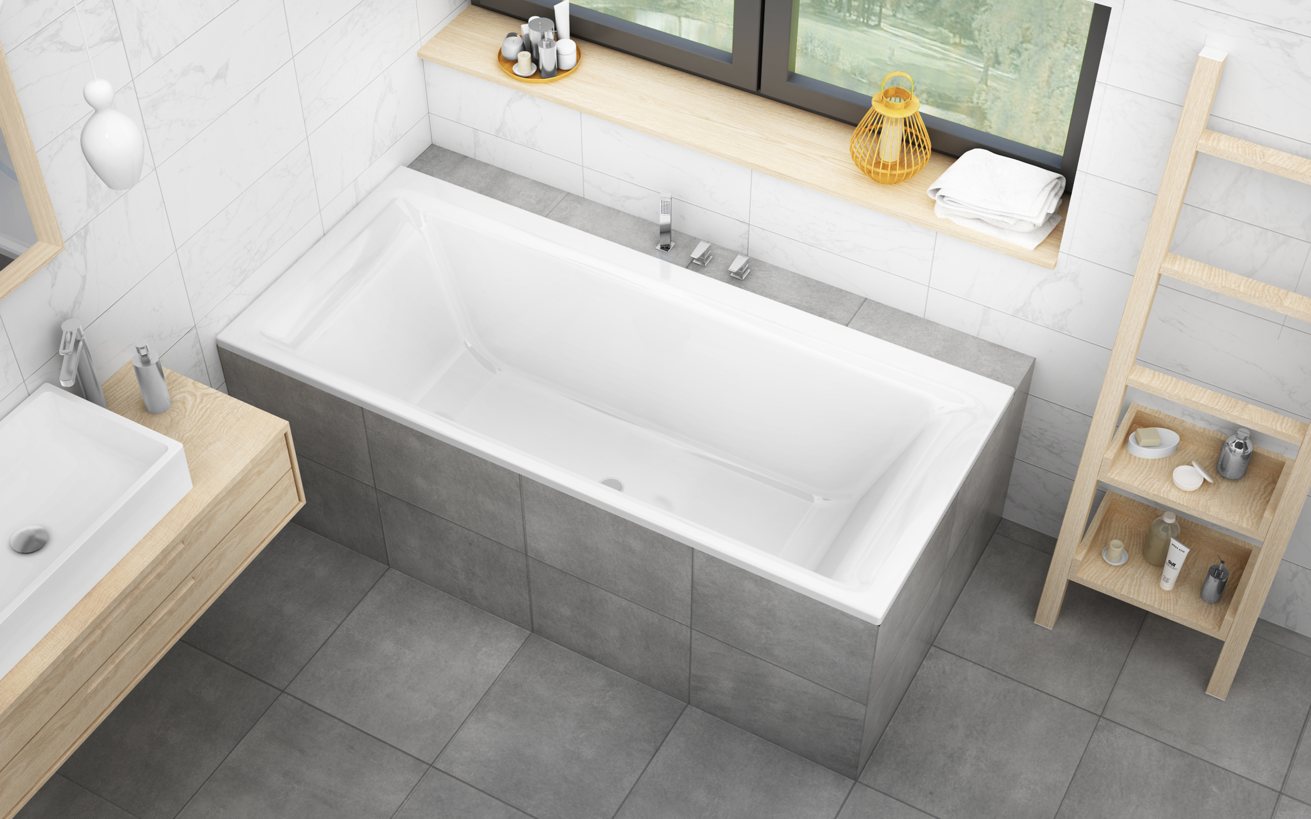 Roth Obdélníková akrylátová vana SAVONA NEO Varianta: rozměry: 180x80 cm - (SAVONA NEO 180 - 9280000) - Obrázek 2