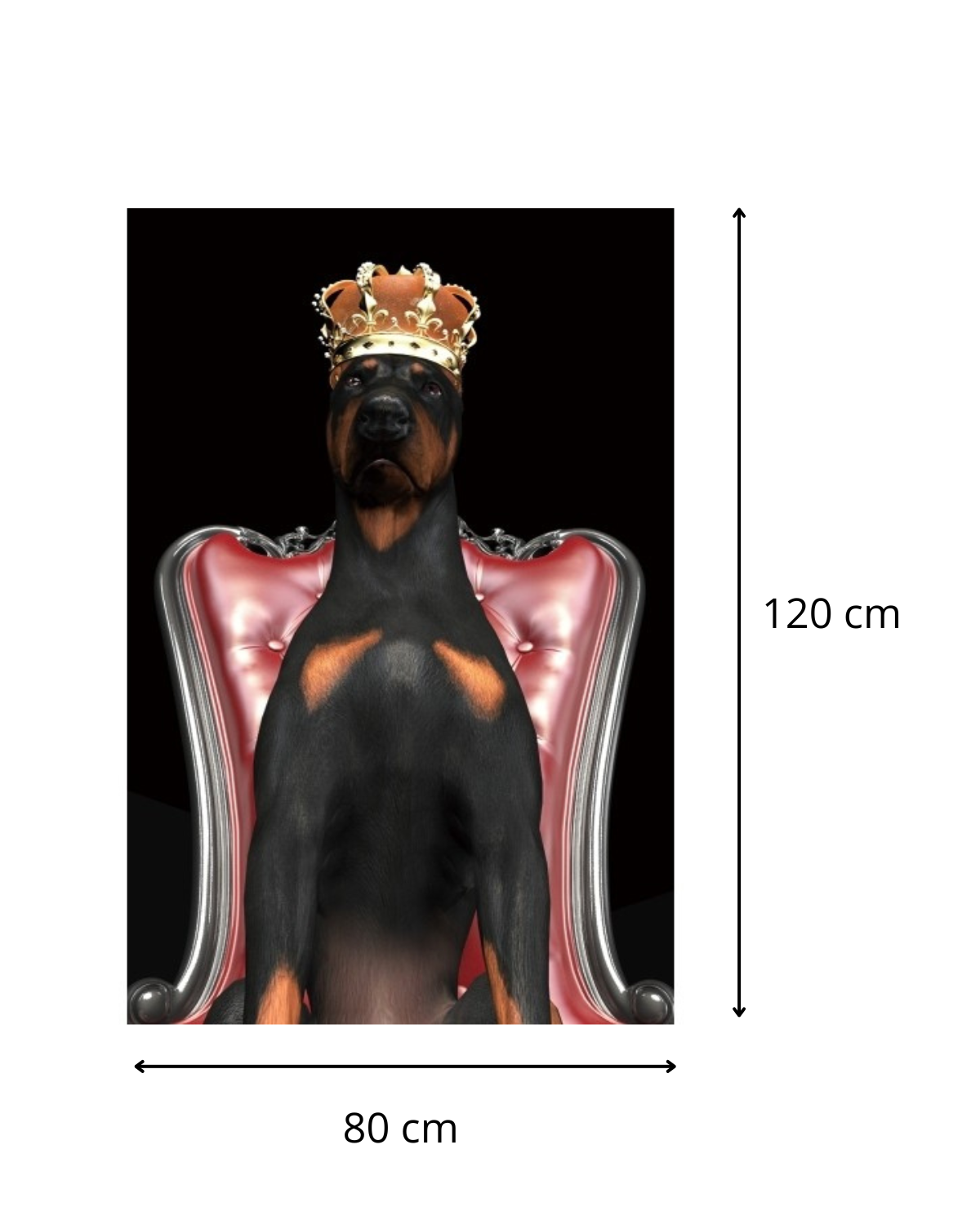 Signal Obraz Dog in Crown 80x120 cm černý - Obrázek 2